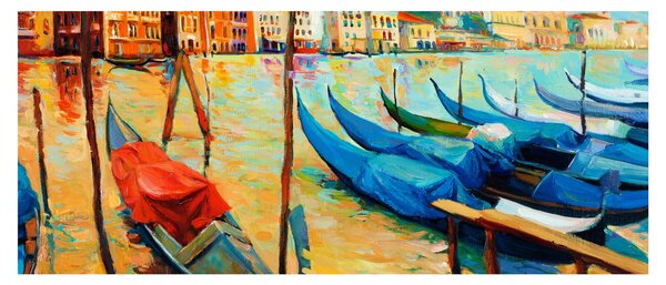 Slika - Pristanišče v Benetkah (120x50 cm)