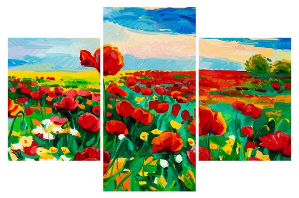 Slika polja z makom (90x60 cm)