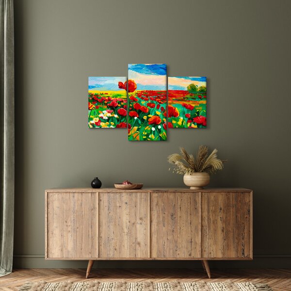 Slika polja z makom (90x60 cm)