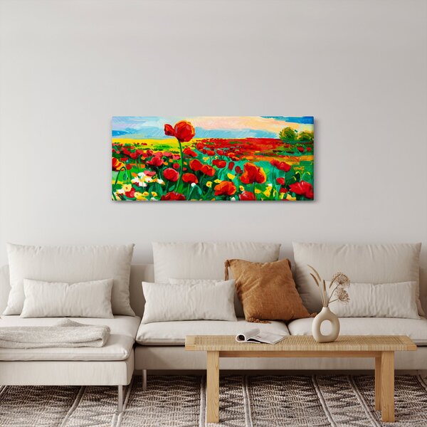 Slika polja z makom (120x50 cm)
