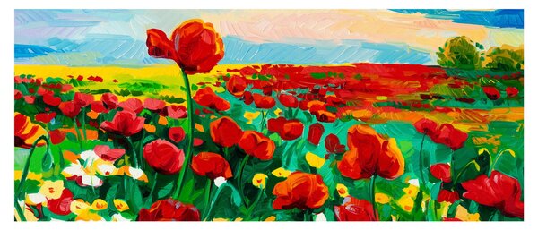 Slika polja z makom (120x50 cm)