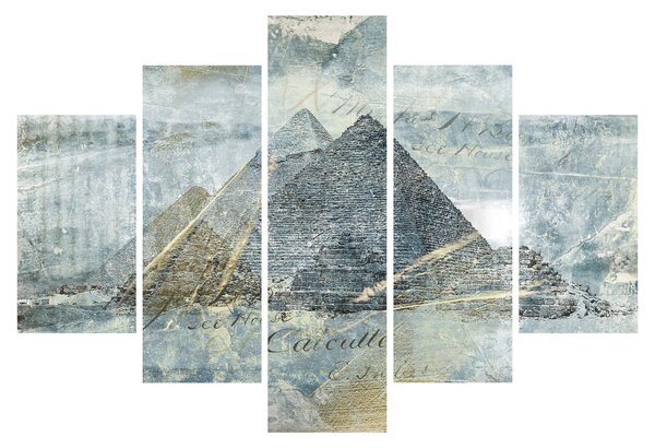 Slika - Piramide v modrem filtru (150x105 cm)