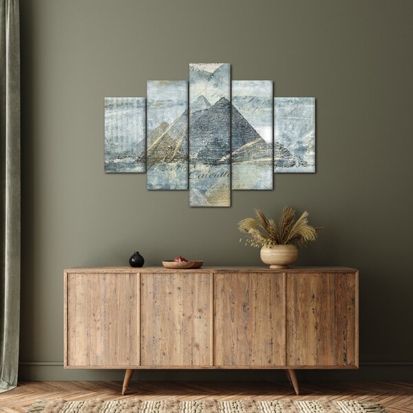 Slika - Piramide v modrem filtru (150x105 cm)