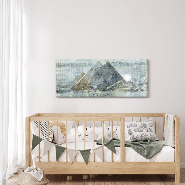 Slika - Piramide v modrem filtru (120x50 cm)