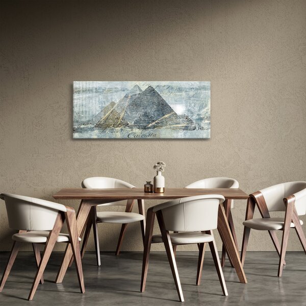 Slika - Piramide v modrem filtru (120x50 cm)