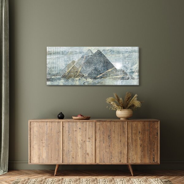Slika - Piramide v modrem filtru (120x50 cm)