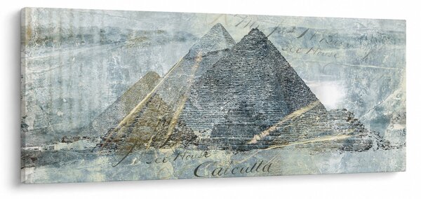 Slika - Piramide v modrem filtru (120x50 cm)