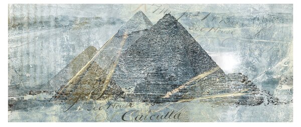 Slika - Piramide v modrem filtru (120x50 cm)
