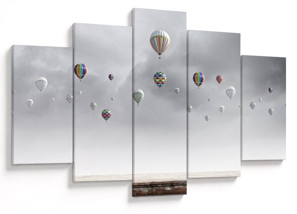 Slika - Baloni nad opečno steno (150x105 cm)