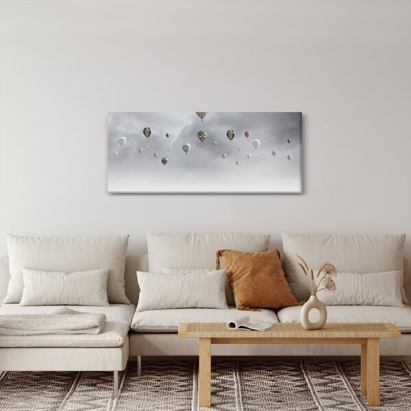 Slika - Baloni nad opečno steno (120x50 cm)