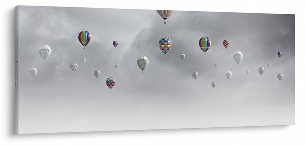 Slika - Baloni nad opečno steno (120x50 cm)