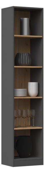 Riano MIX R50 regal, 50x181x30 cm, antracit-hrast