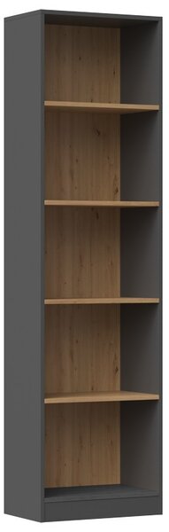Riano MIX R50 regal, 50x181x30 cm, antracit-hrast