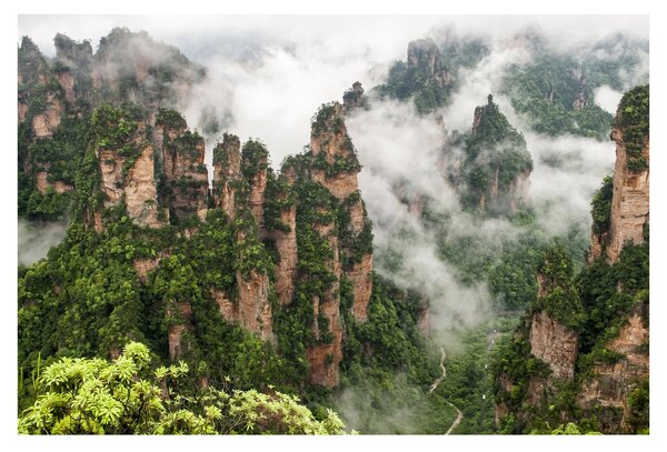 Slika - Nacionalni park Zhangjiajie, Kitajska (90x60 cm)
