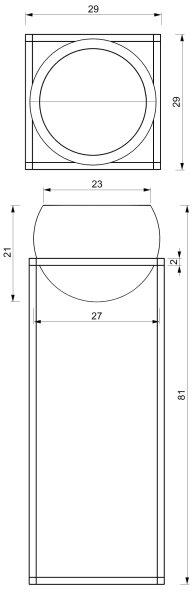 Metalna posuda za cvijeće 81,3x29 cm crna