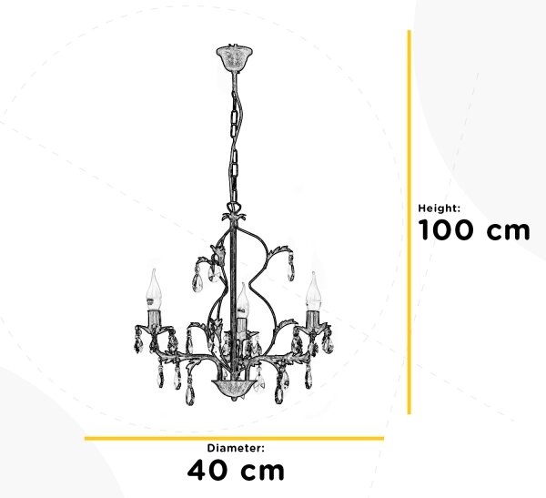 ONLI - Luster na lancu TERESA 3xE14/6W/230V brončana