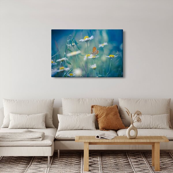 Slika - Metulj na marjetici (90x60 cm)