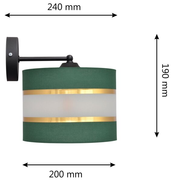 Zidna lampa HELEN 1xE27/60W/230V zelena/zlatna