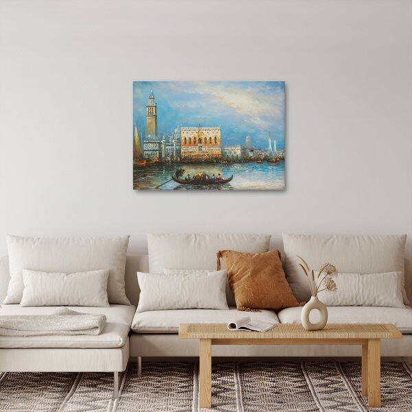 Slika - Gondola skozi Benetke, oljna slika (70x50 cm)