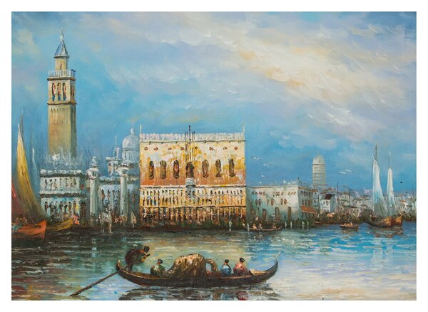 Slika - Gondola skozi Benetke, oljna slika (70x50 cm)