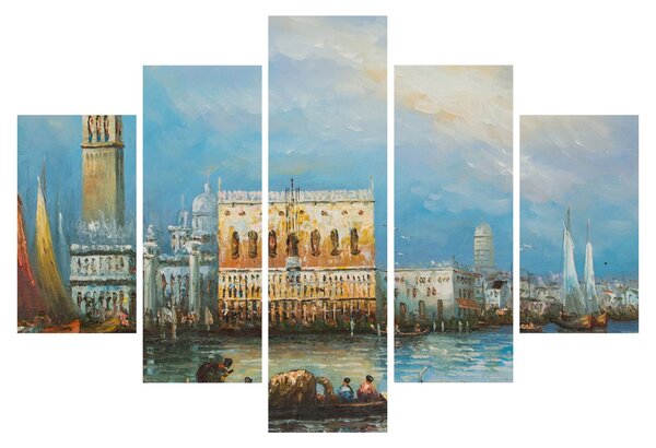Slika - Gondola skozi Benetke, oljna slika (150x105 cm)