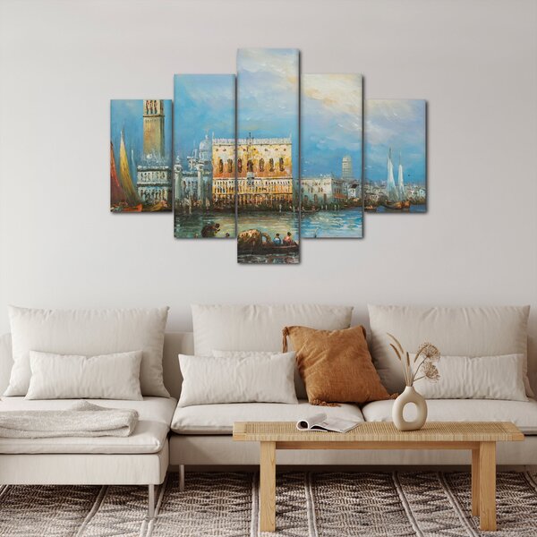 Slika - Gondola skozi Benetke, oljna slika (150x105 cm)