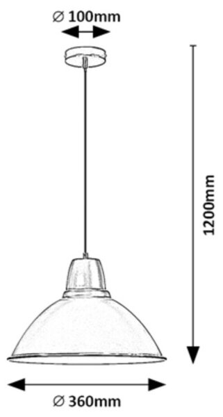 Rabalux 72013 - Luster na sajli WILBOUR 1xE27/60W/230V crna