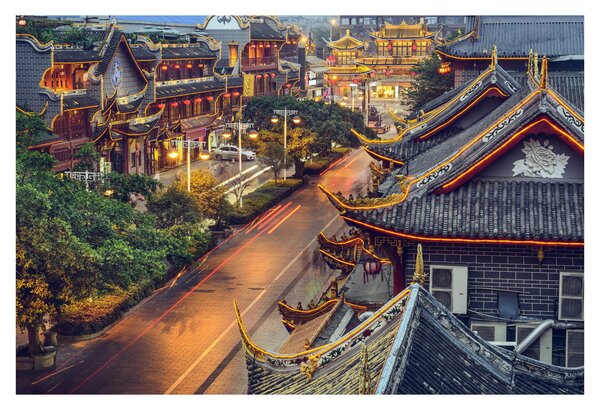 Slika - Qintai Road, Chengdu, Kitajska (90x60 cm)