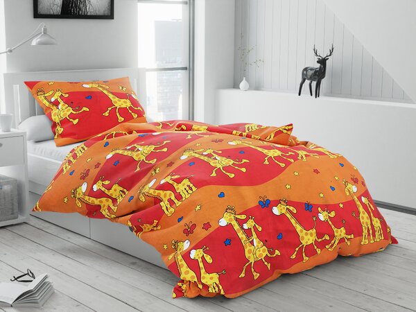 Pamučna posteljina Žirafa narančasta