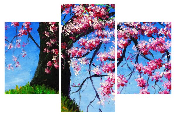 Podoba naslikanega češnjevega cveta (90x60 cm)