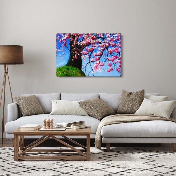 Podoba naslikanega češnjevega cveta (90x60 cm)