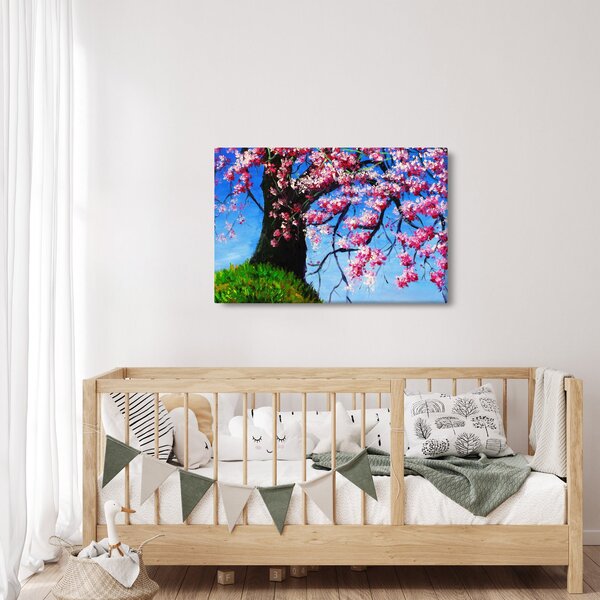 Podoba naslikanega češnjevega cveta (90x60 cm)
