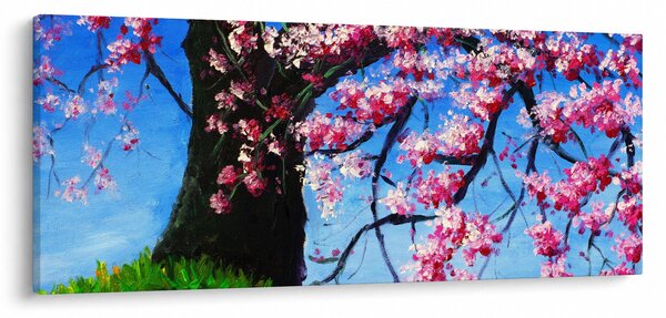 Podoba naslikanega češnjevega cveta (120x50 cm)