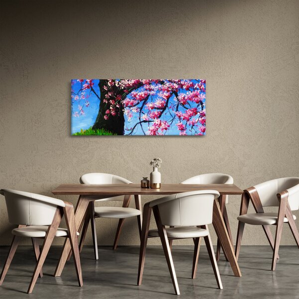 Podoba naslikanega češnjevega cveta (120x50 cm)