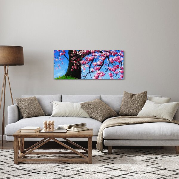Podoba naslikanega češnjevega cveta (120x50 cm)