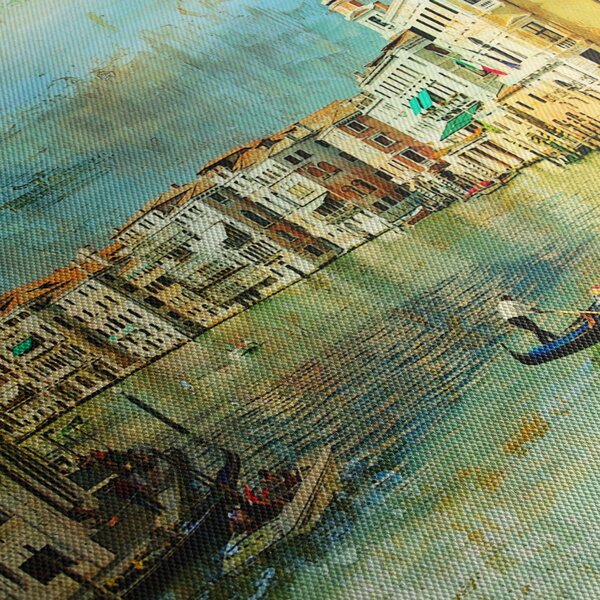 Slika - Beneški kanal in gondole (70x50 cm)