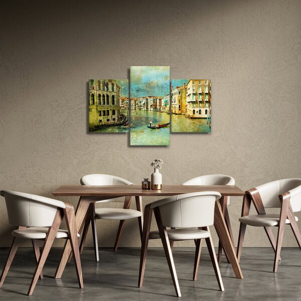 Slika - Beneški kanal in gondole (90x60 cm)