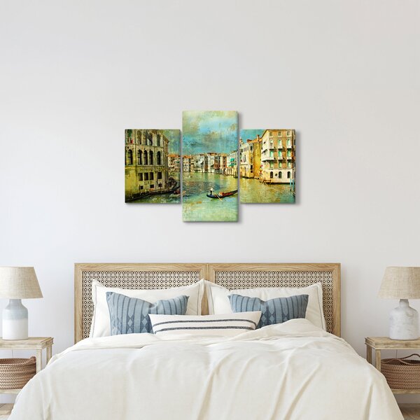 Slika - Beneški kanal in gondole (90x60 cm)