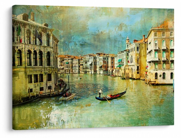 Slika - Beneški kanal in gondole (70x50 cm)