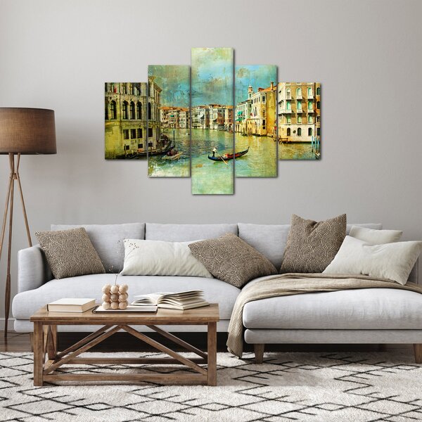Slika - Beneški kanal in gondole (150x105 cm)