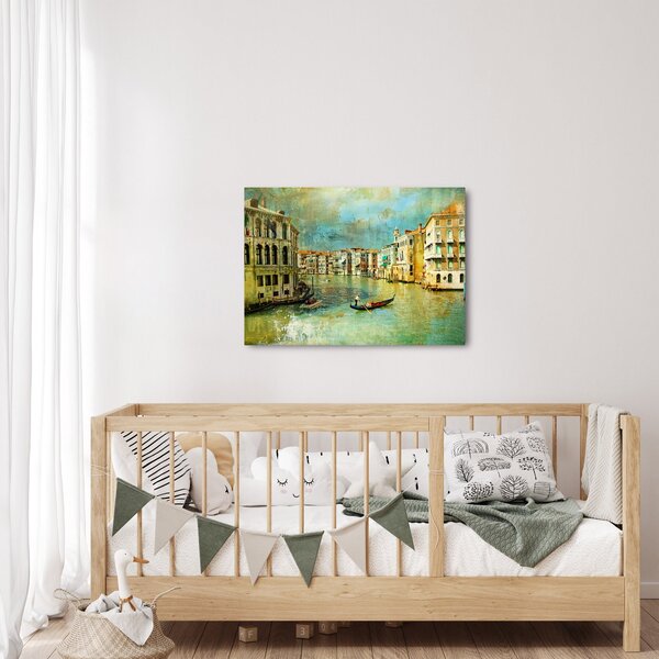 Slika - Beneški kanal in gondole (70x50 cm)