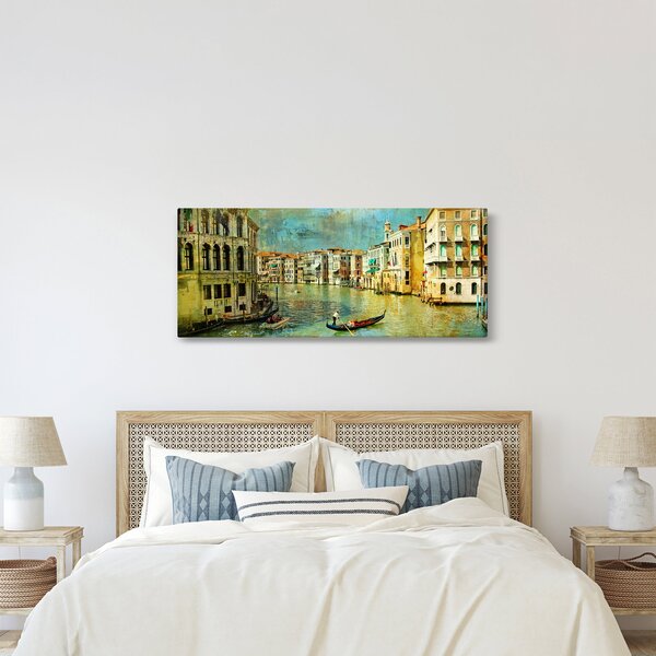 Slika - Beneški kanal in gondole (120x50 cm)