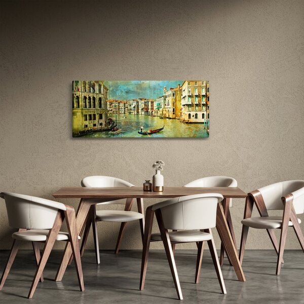 Slika - Beneški kanal in gondole (120x50 cm)