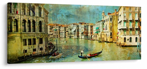 Slika - Beneški kanal in gondole (120x50 cm)