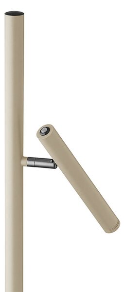 HELL LED podna lampa Streak-B, punjiva, visina 134 cm, boja pijeska, metal, prigušiva, Bež, Dnevni boravak/blagovaonica, Metal