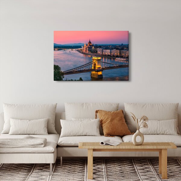 Slika - Panorama mesta, Budimpešta, Madžarska (90x60 cm)