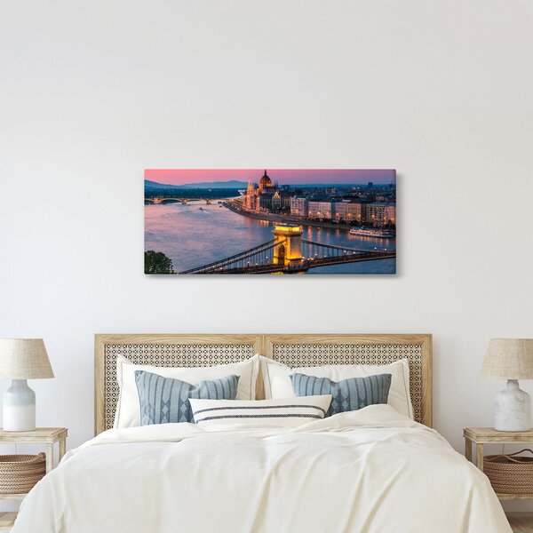 Slika - Panorama mesta, Budimpešta, Madžarska (120x50 cm)