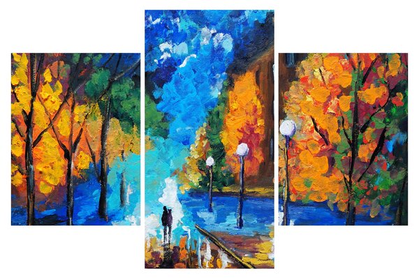 Slika - Zaljubljenca, Pointilizem (90x60 cm)