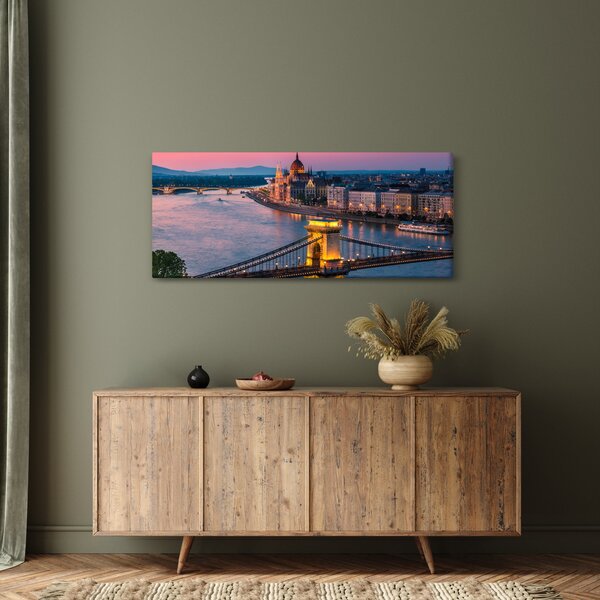 Slika - Panorama mesta, Budimpešta, Madžarska (120x50 cm)