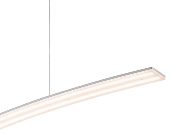 HELL LED viseća svjetiljka Sira, duljina 130 cm, metal u boji aluminija, CCT, prigušiva, Metalik, Dnevni boravak/blagovaonica, Metal